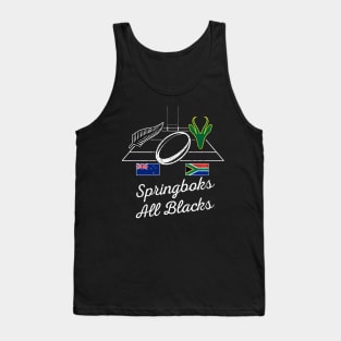 South Africa New Zealand Rugby Rivalry | Springbok & All Black Supporters Tank Top